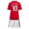 Manchester United Marcus Rashford #10 Hemmaställ Barn 2023-24 Korta ärmar (+ Korta byxor)